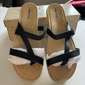 Easy Street Black Sandals 10